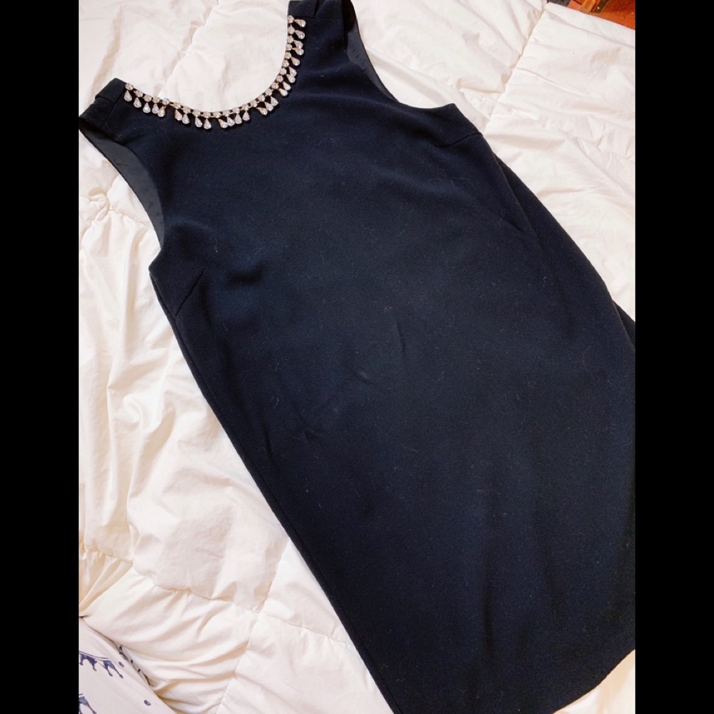 NWT little black dress with jewel collar